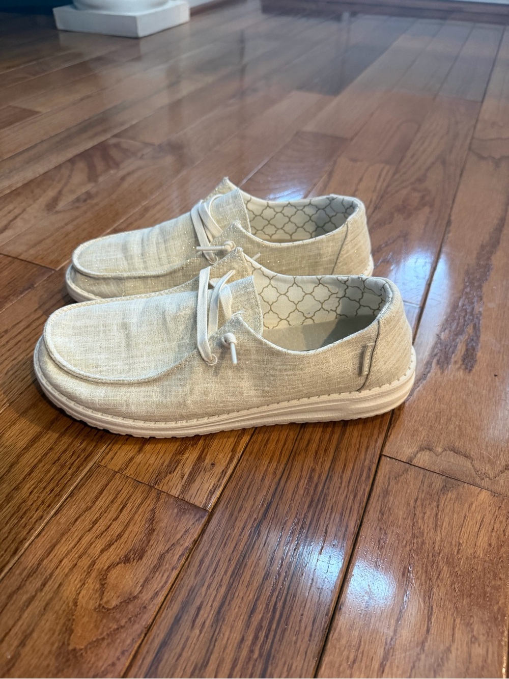 Hey Dude Women's Slip-On Loafers in Light Beige